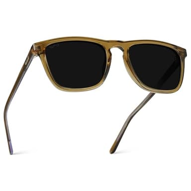 WearMe Pro - Polarized Lens Square Modern Sunglasses for Men (Crystal Verde/Triple Black Lens)
