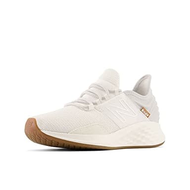 New Balance Women's Fresh Foam Roav V1 Running Shoe, Paper White/Gum, 7 M