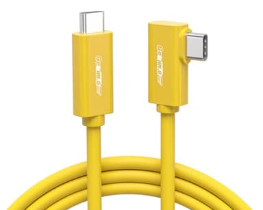 GeoHN.G Fiber Optic USB C Tethering Cable 15FT, Right Angle 10Gbps Bidirectional Data Transmission VR Cable with PD 60W, USB 3.2 GEN 2 Link Cord for VR/Camera/Computer/Sony/Canon/Nikon/MacBook