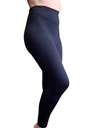 Bioflect® Compression Leggings with Bioactive Raised Massaging Knit - for Support and Comfort - Black XL