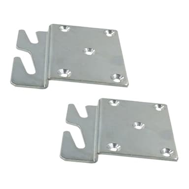 FoyaHome 2 Pcs Universal Wood Bed Headboard Brackets, Silvery Adjustable Bed Rail Hook Plates