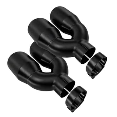 Colt Exhaust | Black Powdered Universal Pair of Dual Exhaust Tip 2.5" Inlet ID 3.5" Outlet OD and 9.5" Inch Long | Stainless Steel | Aftermarket Replacement