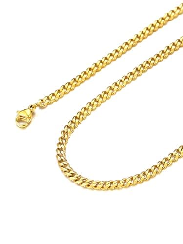 Suplight 18K Gold Plated Cuban Link Chain for Men Women Miami Curb Cuban Chain Necklace 3mm 14 Inch Long Stainless Steel Heavy Curb Hip Hop Mens Jewelry