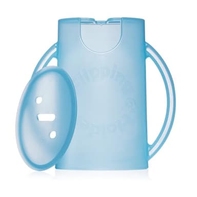 Flipping Holder Squeeze Proof Food Pouch Holder for Toddlers, Babies, Kids, Mess Free No Squeeze Juice Box Drink and Applesauce Snack Holder with Easy Grip Handles and Lid