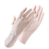 SUJAYU UV Protection Gloves Driving Gloves Women Sun Protection, Thin Full Finger UV Glove Sun Glove Cycling Glove for Women (Pink)