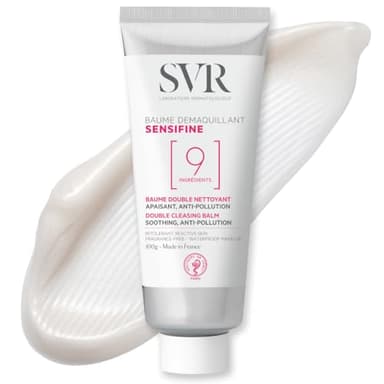 SVR Sensifine Cleansing Balm with Shea Butter & Coconut Oil. Soothing Balm-to-Oil Face Cleanser & Makeup Remover, Even Waterproof. For Sensitive Reactive Skin. Minimalist Formula, 3.5 fl.oz.