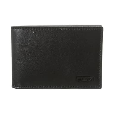TUMI - Delta Slim Single Billfold Wallet - Leather Wallet - RFID Blocking Technology - Card Slots, Pockets - 4" x 3" - Black