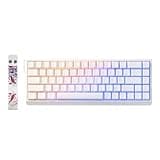 YUNZII x MADLIONS MAD68 HE Rapid Trigger Wired Magnetic Mechanical Gaming Keyboard 60% Hall Effect Switches Adjustable Actuation, PBT Keycaps RGB Hot-Swap,8K Hz Polling Rate(White,Amber Pro Switch)