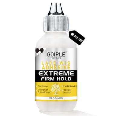 2 OZ Wig Glue for Lace Front Wigs, Waterproof Lace Hair Glue for Wigs, Fast Dry Lace Bond Strong Hold Transparent Laces Adhesive for Hair Replacement (60ML)