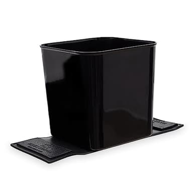 HAUSSIMPLE Car Trash Can for Vehicles Leakproof Compact Garbage Bin w/Stability Flap, Anti-Slip Base, Portable Trash Holder for Cars, Trucks, SUVs, Minivans (Black, Large)