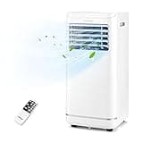 COSTWAY 10000 BTU Portable Air Conditioner, Personal AC Unit with Dehumidifier & Fan Mode, Sleep Mode, 24H Timer, LED Display, Child Lock, Remote Control, Cool Rooms up to 350 Sq.Ft (10000BTU)