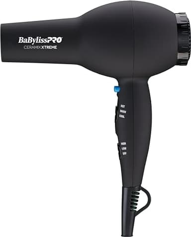 BaBylissPRO Ceramix Xtreme Hair Dryer, 2000-Watt Professional Blow Dryer with Concentrator Nozzle, 6 Heat/Speed Settings, For All Hair Types