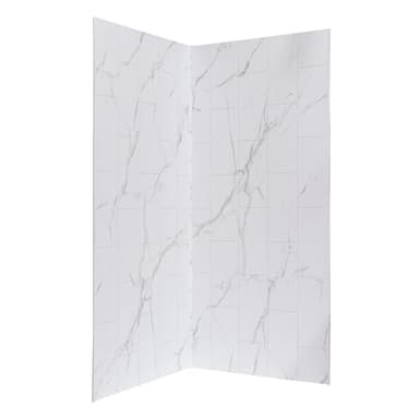 Palisade 78in x 36in x 36in Waterproof Vinyl Corner Shower Surround Kit with Accessories in Urban Glacier