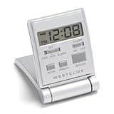 Westclox Travelmate LCD Travel Folding Alarm Clock 5", Silver