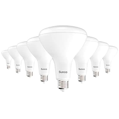 Sunco 8 Pack BR40 LED Light Bulbs, Indoor Flood Lights, Recessed Can Light Bulb, 1400 LM, 17W (100W Equivalent), 4000K Cool White, Dimmable, E26 Base, for Home, Bedroom, Kitchen UL