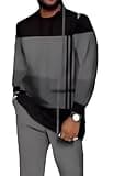 PEETITI Men's Long Sleeve 2 Piece African Walking Suits Traditional Retro Clothing Set PM319-16-M