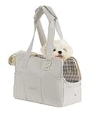 ONECUTE Dog Purse Carrier for Small Dogs Rabbit cat with Large Pockets, Cotton Bag, Dog Carrier Soft Sided, Collapsible Travel Puppy Carrier (Grey, 13.6" L x 6.5" W x 10" H)