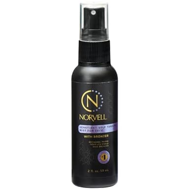 Norvell Venetian Sunless Self Tanner Mist for Face 2 fl oz – Non Comedogenic Facial Bronzing Self Tanning Spray for Natural Fake Tan Sun Kissed Glow, Streak Free, Long Lasting Color