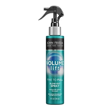 John Frieda Volume Lift Blow-Out Spray, Lightweight Volumizing Blow-Out Spray with Air-Silk Technology for Fine or Flat Hair, Adds Long-Lasting Volume, Texture, and Body for Thin hair, 4 Oz
