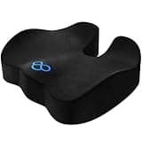 BlissTrends Seat Cushion,Thick Memory Foam Cushions for Office Chair, Car Seat, Airplane, Relieving Pressure Tailbone Sciatica Back Pain for Long Sitting Office Workers, Car Drivers 4.7in Thick Black
