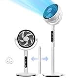 Levoit Standing Fan for Bedroom, 82ft CirculAir 120° Oscillating, 20dB, 908CFM Ultra-High Airflow, DC Motor, 9 Speeds, 4 Modes, Remote Control, Sensor, 9H Timer, Pedestal & Tabletop