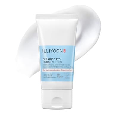 Illiyoon Ceramide Ato Lotion | Lightweight Moisturizer for Dry & Sensitive Skin, Barrier Repair for Face and Body, Mild for Babies, Vegan Certified, Korean Skincare, 2.29 fl.oz.