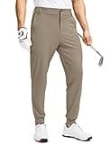 Soothfeel Men's Golf Joggers Pants with 5 Pockets Slim Fit Stretch Sweatpants Running Travel Dress Work Pants for Men(Carbon Dust, XL