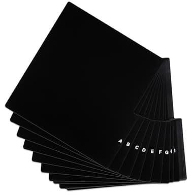 Marspark 26 Pcs Vinyl Album Divider A-z Record Divider DVD Cd File Alphabet Record Organizer with Alphabetical Tab Album Storage Holder for Vinyl LP, Label on Double Side(Black,Longer Tabs)