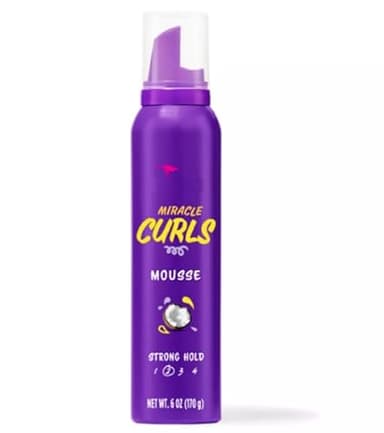 Newly Miracle Curls Styling Mousse with Coconut & Jojoba Oil, for Curly Hair, Unisex 6.0 fl oz (pack of 1, Packaging May Vary)
