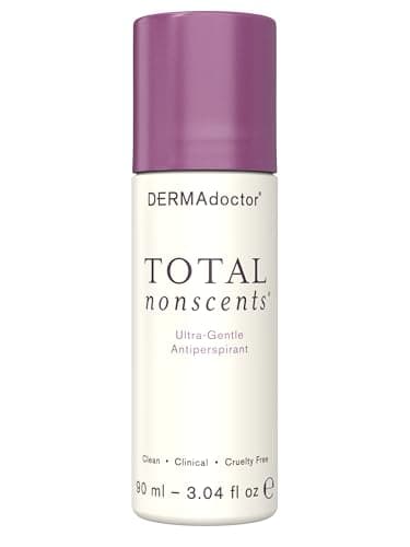 DERMAdoctor Antiperspirant for Women, Total NonScents Ultra-Gentle Unscented Antiperspirant for Sensitive Skin deodorant, Clinical Strength Deodorant For Women & Men; Hypoallergenic Roll On - 3.04 oz