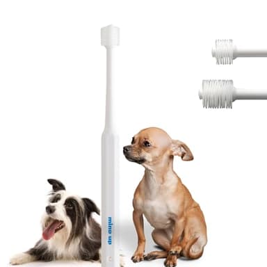MIND UP Dog Toothbrush with Slim Cylinder Head, Pet Toothbrush for Small & Toy Breed Dogs, Gentle Brushing for Everyday Dog Dental Care, Made in Japan