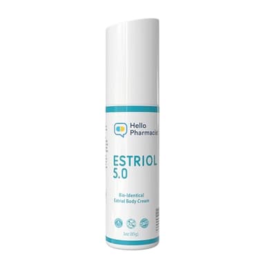 HelloPharmacist Natural Bioidentical Estriol 5.0 Professional Cream for Women - Menopause Support - Added Moisturizers & Hyaluronic Acid - 3 Ounces - Trusted Brand