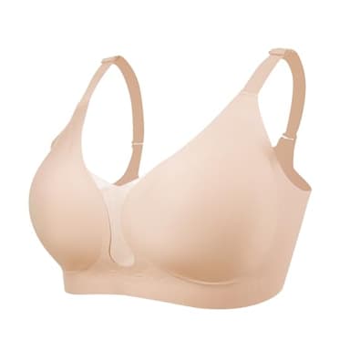 ONEFENG Mastectomy Bra with Pockets - Post Surgery Pocket Prosthesis Bra for Breast Forms Wireless Everyday Bras
