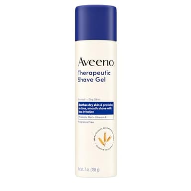 Aveeno Therapeutic Shave Gel with Oat and Vitamin E to Help Prevent Nicks and Cuts, Soothes Dry Skin and Provides a Close, Smooth Shave with Less Irritation, Fragrance-Free, 7 oz