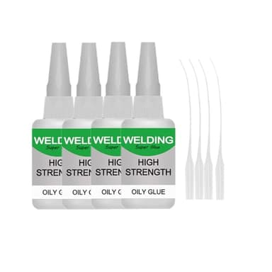 Jue-Fish Multifunctional Glue, Welding High-Strength Oily Glue, Universal Super Glue, Instant Bonding, Strong Adhesion, Repairs Last Long Time for Metal, Wood, Ceramics,Leather, Glass (clear4pc)