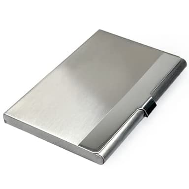 Business Card Holder, for Men and Women, Slim Minimalist Design Case, Stainless Steel Metal, Fits 18 Business Cards in Pocket