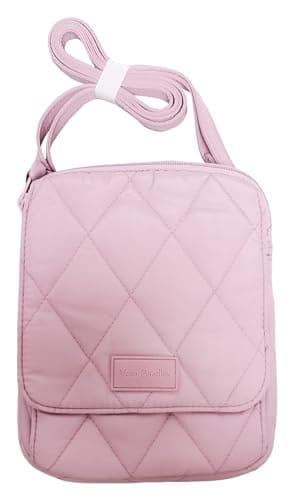 Vera Bradley Cotton Mini Hipster Crossbody Purse with RFID Protection (Light Dusky Plum, One Size)