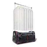 Ecogear Dance Bag with Garment Rack, 28 Inch Rolling Duffel Ideal for Dance Competition & Travel, Wheeled Upright Luggage with Easy-assembly Lightweight Aluminum Clothes Rack, Black/Pink