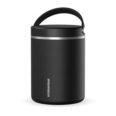 Hydrapeak 32oz Stainless Steel Vacuum Insulated Food Jar for Hot Food and Cold Food, Wide Mouth Leak-Proof Soup Jar for Adults, 10 Hours Hot and 16 Hours Cold (Black)