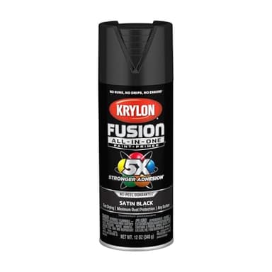 Krylon Fusion All-In-One Adhesive Spray Paint for Indoor/Outdoor Use, 12 oz, Black