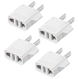 4 Pack European to US Plug Adapter, 220V to 110V Adapter Plug Converter, Travel Adapter European to American, Canada, Mexico, Type A, White