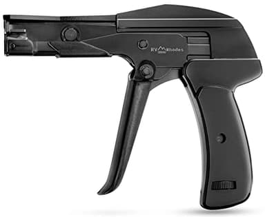 RV RHODES 42708 Zip Tie Gun/Cable Tie Install Tool, Adjustable Tension with Built-In Cutter, for Nylon Ties up to 1/4”- Black