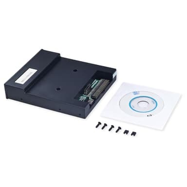 Flylin USB Floppy Drive Emulator, SFR1M44-U100K 3.5 Inch 1.44MB SSD Simulation Floppy Disk Drive Emulator Plug, Flash Disk Floppy Drive Emulator and CD Screws for Musical Keyboad(Black)