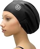 SOUL CAP - Large Swimming Cap for Long Hair - Designed for Long Hair, Dreadlocks, Weaves, Hair Extensions, Braids, Curls & Afros - Women & Men - Silicone (Black, Large)