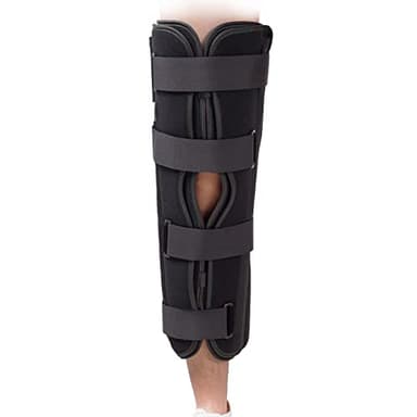 TODDOBRA 3-Panel Knee Immobilizer Full Leg Support Brace 21" Length Aluminum alloy Straight Knee Splint - for Knee Pre-and Postoperative & Injury or Surgery Recovery (Update Size M)