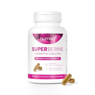 Humann SuperBerine Berberine Supplements, Healthy Metabolism & Blood Sugar Support - Clinically Researched Ingredient - High Absorbency, Concentrated Dose Formula with Olive Leaf Extract - 30 Capsules