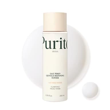 PURITO Oat PDRN Gentle Refining Toner 200 mL 6.76 fl.oz, Korean Oat Exfoliating Toner 99% Pure Oat PDRN, Hydrating & Clarifying Formula for Acne-Prone Skin, Vegan, Non-Comedogenic, Gentle Daily Use
