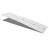 Mefeir 10' Wheelchair Ramp Threshold Portable Ramps w/Support Legs, 10ft for Home Steps Doorway Stairs Aluminum Handicap Metal House Mobile Porch Temporary Multifold Disable No-Slip Scooter Ramps