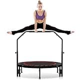 450 LBS Rebounder for Adults,40" Mini Rebounder Foldable Fitness Rebounder with Adjustable Foam Handle, Rebounder Jumping Cardio Trainer for Indoor/Outdoor Exercise Workout
