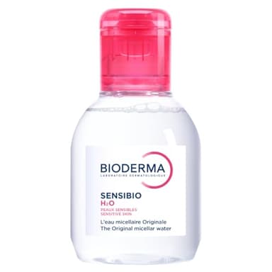 Bioderma Sensibio H2O, Micellar Water, Travel Size Makeup Remover Cleanser, Gentle for Skin, Fragrance-Free & Alcohol-Free, Gentle Face Cleanser for Sensitive Skin, 3.4 Fl Oz